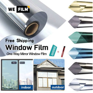 Window Film Privacy Window Film One-Way Mirror UV Protection Window Tint High Quality Glass Tinted Mirror Insulation Stickers Solar Reflective [ORDER MORE UNCUT]