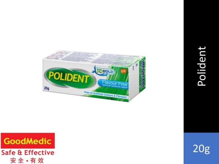 Polident Denture Adhesive Cream Flavour Free (20g/60g) Lazada