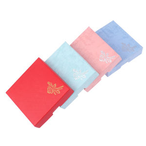 Christmas gift 【AYLMER】 Square Jewelry Packaging Case Flower Print Bracelet Display Box Necklace Cardboard Gift Box Jewelry Organizer Cases