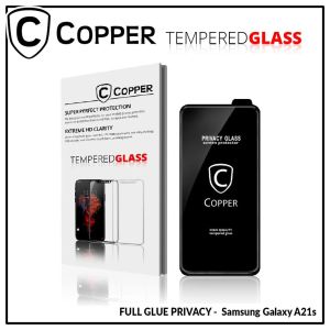 Samsung A21s - COPPER Tempered Glass Privacy Anti Spy (Full Glue)