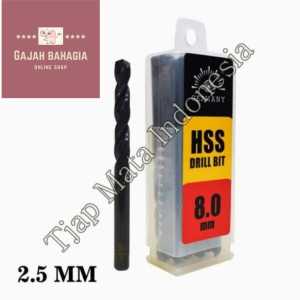Mata bor besi 25mm HSS Tjap Mata Drill bits 2.5 MM Cap Mata hss