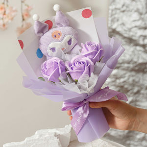 Crochet Plush Doll Bouquet Kawaii Anime Flower Bouquet Creative Cute Birthday Holiday Gift