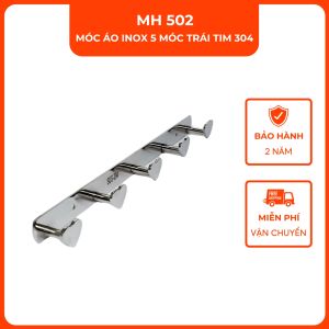 Móc áo inox 5 móc trái tim 304 VINA MH502