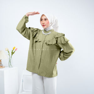 Blouse Wanita Atasan Remaja Perempuan Moza Blouse Atasan Polo Linen By Kalishaofficial