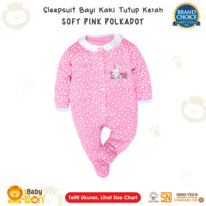 Sleepsuit Bayi Renda BABY LEON Jumpsuit Bayi Jumper Renda Kaki Tertutup Lengan Panjang Jumper Bayi Perempuan Newborn BC-806 Baju Cewek Baby Sleepsuit Baju Tidur Bayi Jumpsuit Panjang Kaki Tutup Pakaian Bayi