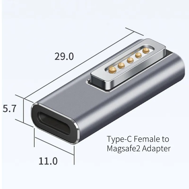 Magnetic USB C Adapter Type C/DC5521 to Magsafe Connector PD Quick Charge  Adapter for MacBook Air/Pro - Main Image