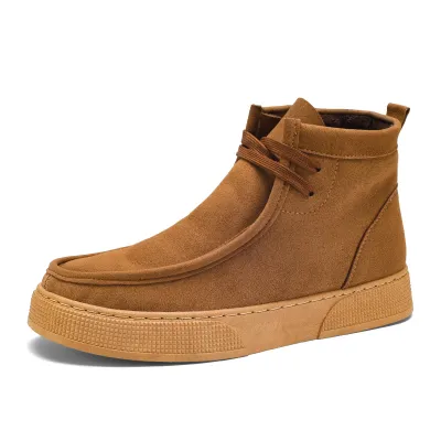 High Top Boots Mens Leather Shoes Fashion Motorcycle Ankle Boots for Men Winter Boots Man Shoes Lace-Up Botas Hombre