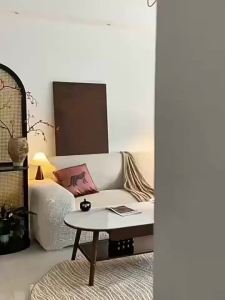 Solid Wood Rock Board Tea Table Living Room Household Balcony Tea Table Small-Sized Apartment Oval Tea/Coffee Table