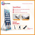 X Banner + Cetak Flexy Wisuda Ulang Tahun Custom X-Banner 60x160cm Spanduk Sempro Usaha Stand Poster. 