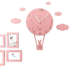 Sky Balloons Non Ticking Silent Wall Clock Creative Modern Simple Clock Home Living room Chrildren room Mute Decoration 40x26cm