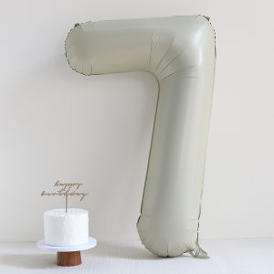 Balon Foil Angka Jumbo Cream Ukuran 32Inch Balon Angka Large Warna Krem Putih Balon Nomer 0-9 Ukuran 80cm