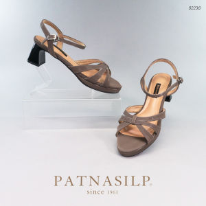 𝐏𝐀𝐓𝐍𝐀𝐒𝐈𝐋𝐏 รองเท้าเปิดหัว รัดส้น สูง 2 นิ้ว ใส่แล้วเท้าขาว พื้นนิ่ม เสริมพื้นด้านหน้า ไม่เมื่อยเท้า | 92238 92276