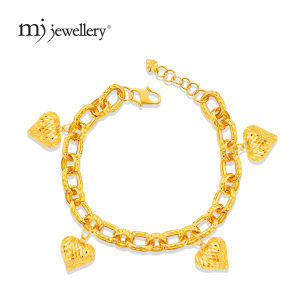 MJ Jewellery 375/9K Gold Bracelet with Love T129