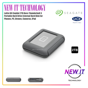 LaCie DJI Copilot 2TB Boss Thunderbolt 3 Portable Hard Drive External Hard Disk for Phones PC Drones Cameras iPad