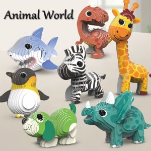 CUBBY ไดโนเสาร์ไดโนเสาร์ไดโนเสาร์ 3D Paper Puzzle Animal Model Toy กระดาษสำหรับตกแต่ง ยีราฟและยีราฟ ปริศนาสเตอริโอ3D ปริศนากระดาษ3D โมเดลรูปสัตว์ ของเล่นตัวต่อกระดาษรูป3D สัตว์ ของเล่นเด็กเล่น