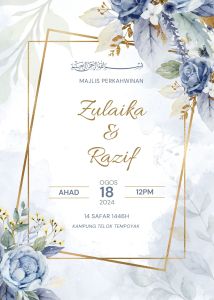 Kad Kahwin Design 16 | Digital | Aqiqah | Pertunangan | Hari Lahir | Doa Selamat | Lain-lain