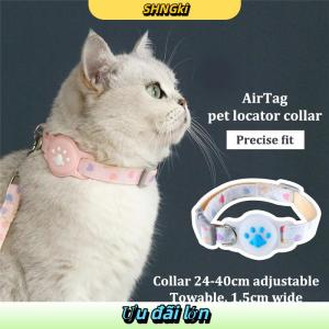 SHNGki Vòng cổ thú cưng Hộp đựng thẻ airtag chân mèo bằng silicon Vòng cổ theo dõi chống thất lạc Vòng cổ thú cưng airtag chó con phụ kiện mèo dễ thương katten
