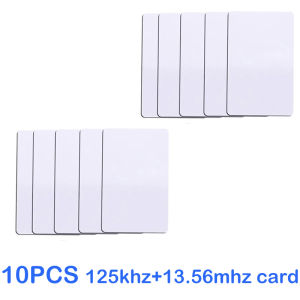 10PCS RFID 13.56Mhz 125KHZ Rewritable Tag T5200+UID Keyfobs Replicable Dual Chip Composite Access Control Elevator Induction Card