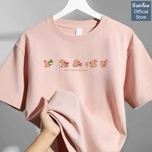 Áo thun nữ form vừa SUNTEE STFV503 phong cách basic in hình 05 vải cotton 250GSM cao cấp thoáng mát