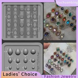 [COD] liuchuanbing Jewellery Gemstone Photo Frame 3D Transparent Nail Art Mold Silicone Carving Template DIY Nail Art Decorations Manicure Design Tools