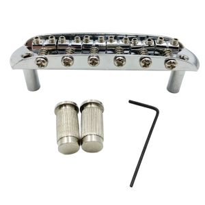 กีต้าร์ไฟฟ้า6สะพานสายไฟการออกแบบทนทานต่อสภาพอากาศโลหะขั้นสูงที่มีความแม่นยำในการจัดแนวเชือกให้เล่นที่ราบรื่น