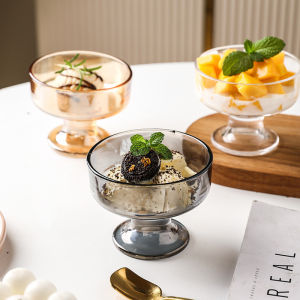 228ml Glass Ice Cream Cup INS High Feet Dessert Cup for Ice Cream Milkshake Yogurt Fruit