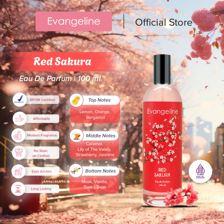 Evangeline Sakura Red Sakura Eau De Parfum 100ml Parfum Premium
