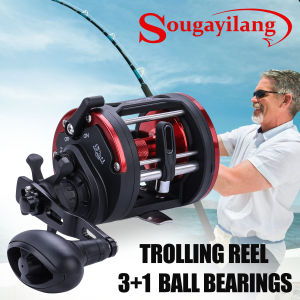 Sougayilang 3.8:1 Trolling Reel Max. Drag Power 25kg 61.7LB 3000 4000 Series Super Strong CNC Aluminum Spool Fishing Reel Surfing for Saltwater