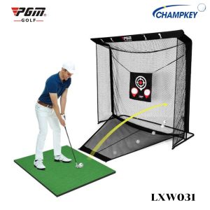 Champkey ชุดตาข่ายซ้อมกอล์ฟ (ไม่รวมพรม) PGM ขนาด 2.5x2.5 M (LXW031) golf hitting net chipping practice golf net