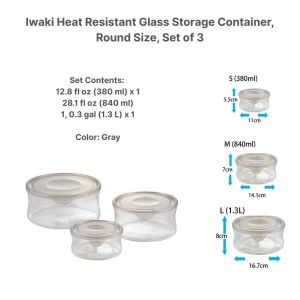 [PLEASE READ PROD DESC] iwaki PC-PRN7G4 Heat Resistant Glass Storage Container Olive Green System Set Pack & Range