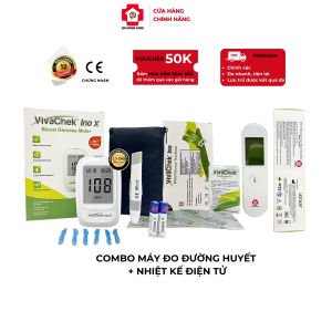 Full Combo Máy đo đường huyết + Nhiệt kế điện tử QD Home Care hàng chính hãng bảo hành 24 tháng