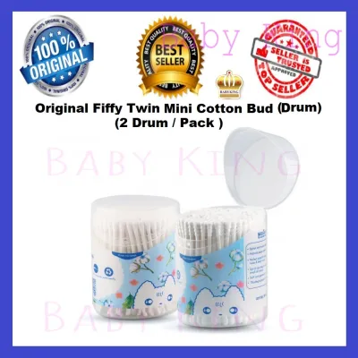 Original Fiffy Multi Purpose Baby Mini Cotton Bud Buds Cotton Swab Swabs Drum Twin Pack (400 Tips)