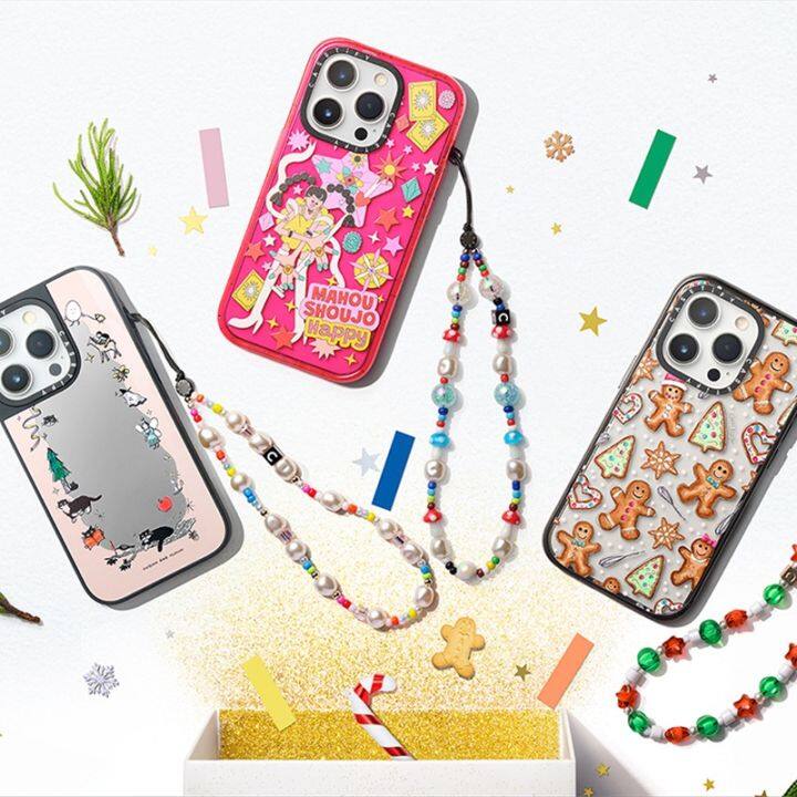 CASETiFY Same Style Colorful Mushroom Pearl Phone Charm Classic