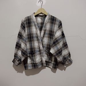 Outher Balon Flanel Jumbo Viral Outer Balon Grid kotak Baju cwe formal Baju Casual