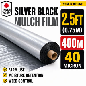 Enhanced Plastic Mulch Film 4FT x 400M Silver Black 40 Micron Heavy Duty Farm Use