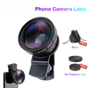 Ống kính máy ảnh điện thoại thông minh ống kính điện thoại di động ống kính điện thoại di động camera micro góc rộng ống kính kẹp 2 trong 1 ống kính điện t