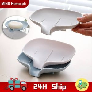 Non-slip Waterproof Soap Tray Self Draining Silicone Soap Dish Bar Soap Holder for Shower/Bathroom