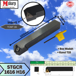 Holder Bubut Luar STGCR 1212 1616 2020 2525 Stang bubut Insert TCMT