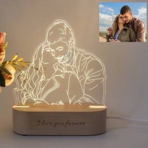 Yongyw. Personalized Gift Photo 3D Lamp Customized Wedding Anniversary Valentines Day Gift Night Light Picture Text Engraving Gift