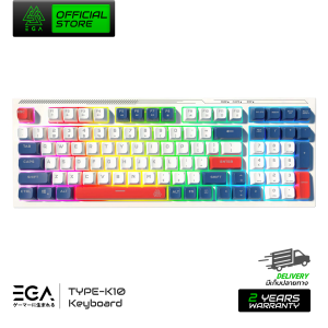 EGA คีย์บอร์ดไฟ RGB TYPE K10 Membrane Switch เสียงเบา ปุ่มนุ่ม แป้นไทย/อังกฤษ สินค้ารับประกัน 2 ปี