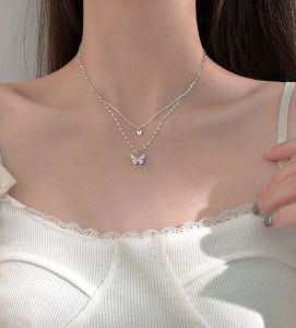 【ดอกเบญจมาศขนาดเล็ก】สร้อยคอมุกผีเสื้อประดับมุกสีทองรูปดาวหลายชั้นที่กำลังเป็นที่นิยมสำหรับแฟชั่นสำหรับผู้หญิงของขวัญเครื่องประดับแฟชั่น2022สร้อยคอแบบโชคเกอร์