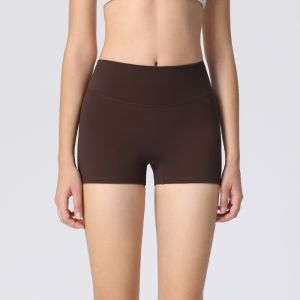 Womens Tight-Fitting Athletic Gym Shorts for Running Training and Yoga - High-Waisted Shapewear