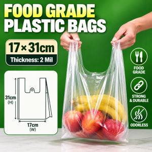 500Pcs White Plastic Bags Transparent Sando Bags Supermarket Shopping Bags For Packaging & Shipping