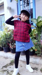 Rompi Vest Flannel Anak Perempuan Usia 3 sd 7 Tahun Kanaya Vest Knit Outher Import