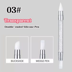 Silicone Nail Art 2-Ways Sculpture Pen 3D Carving DIY Glitter Powder Liquid Manicure Dotting Tools