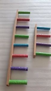 8 Step Bird Ladder Colorful Perches Climbing Structure Parrot Ladder Wood Beak And Claw Grinding Bird Bridge Parrot Toys