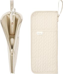 KarSyon Hot Tools Organizer Heat Resistant Mat Case Hair Tools Holder Travel Bag Portable Hair Styling Tools Cover Pouch for Curling IronFlat IronHair Straightener (Beige)
