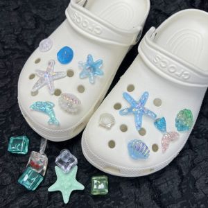 Blue Starfish Shell Crocs Charms Jibbitz Decoration Sea Life Style New Trendy Cute Shoe Accessories