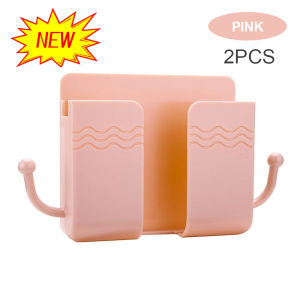 Fast Delivery 2pcs Wall Mounted Organizer Storage Box Remote Control Mounted Mobile Phone  Wall Holder Charging Multifunction Holder Stand