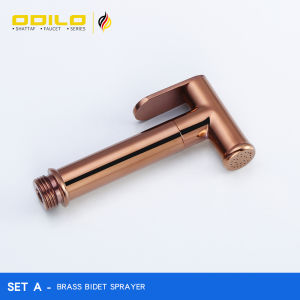 ODILO bathroom luxury brass rose gold color toilet bidet spray shattaf set shower Cleaning water tap faucet mini valve